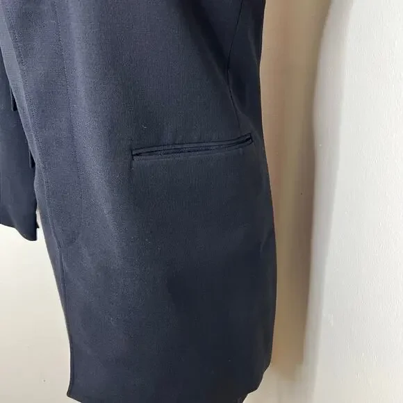 Vtg Ralph Lauren Skirt Suit 8 Womens Black Wool Skirt & Jacket Career Work 90s - Picture 9 of 11